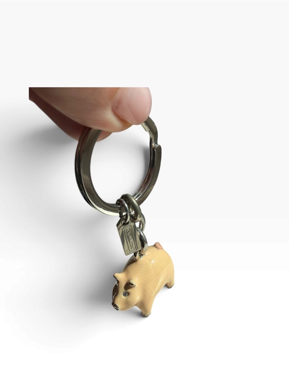 Vintage Coach 3D Pig Key Fob Charm Y2K DMB Collector